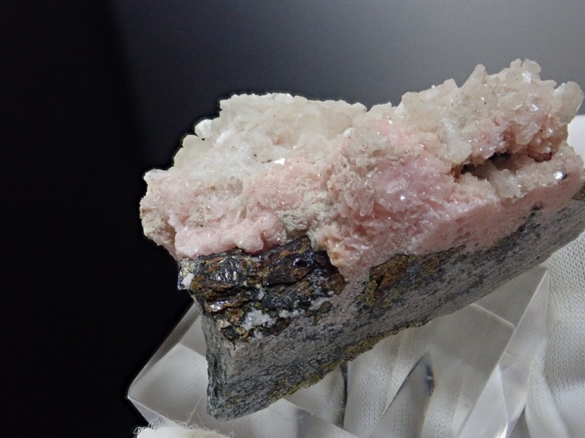 【共生美】ロードクロサイト&スティルバイト　菱マンガン鉱&束沸石　原石　標本_画像5