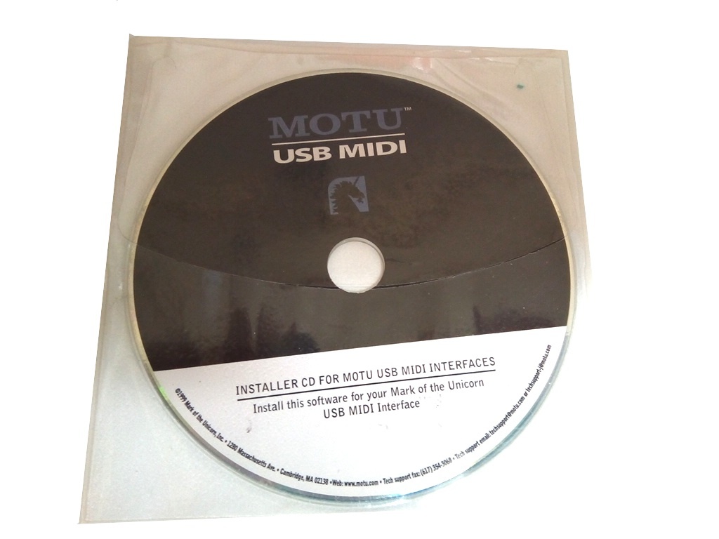 MOTU MARK OF UNICORN USB MIDI интерфейс CD-ROM Driver инсталлятор INSTALLER letter pack почтовый сервис 