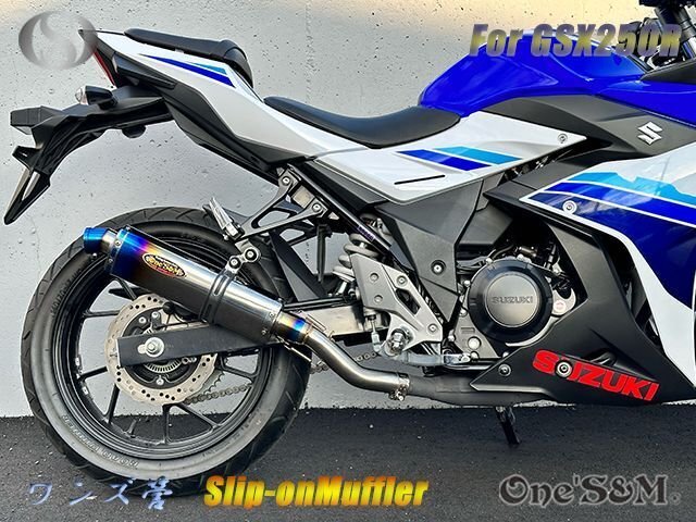 W2-181TL スリップオン マフラー サイレンサー デルタチタン焼Type 純正エキパイ専用 GSX250R 2BK-DN11A用_画像6