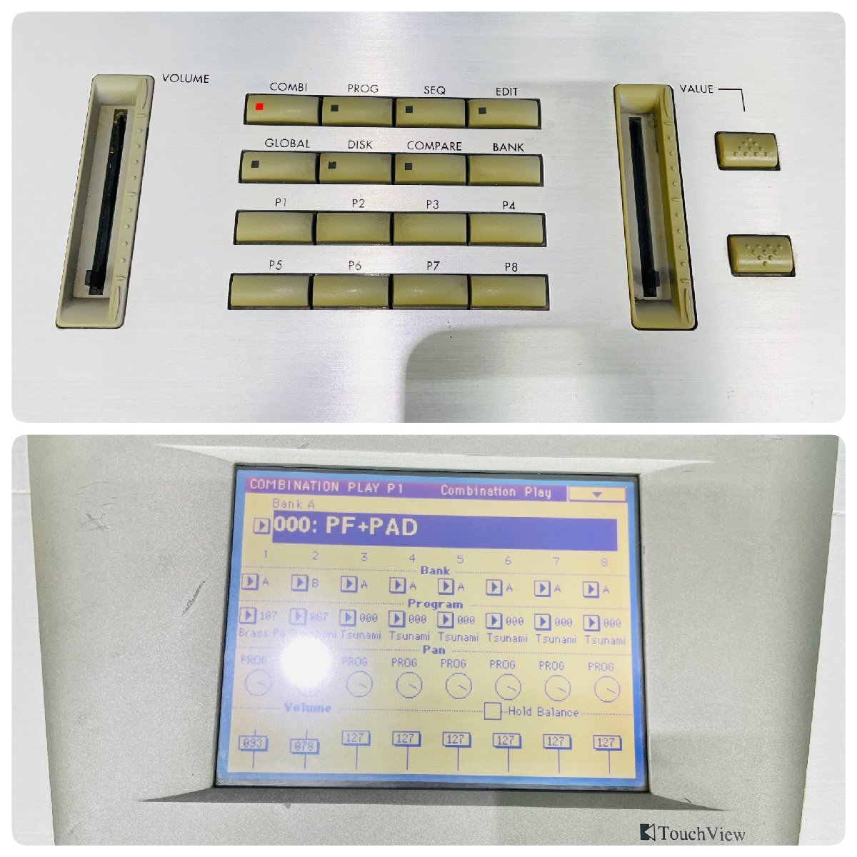 Y493 KORG コルグ シンセサイザー Trinty Pro 76鍵盤 シルバー デジタルキーボード ハードケース付き AC100V 50Hz/60Hz 共用 動 正常作動品の画像5
