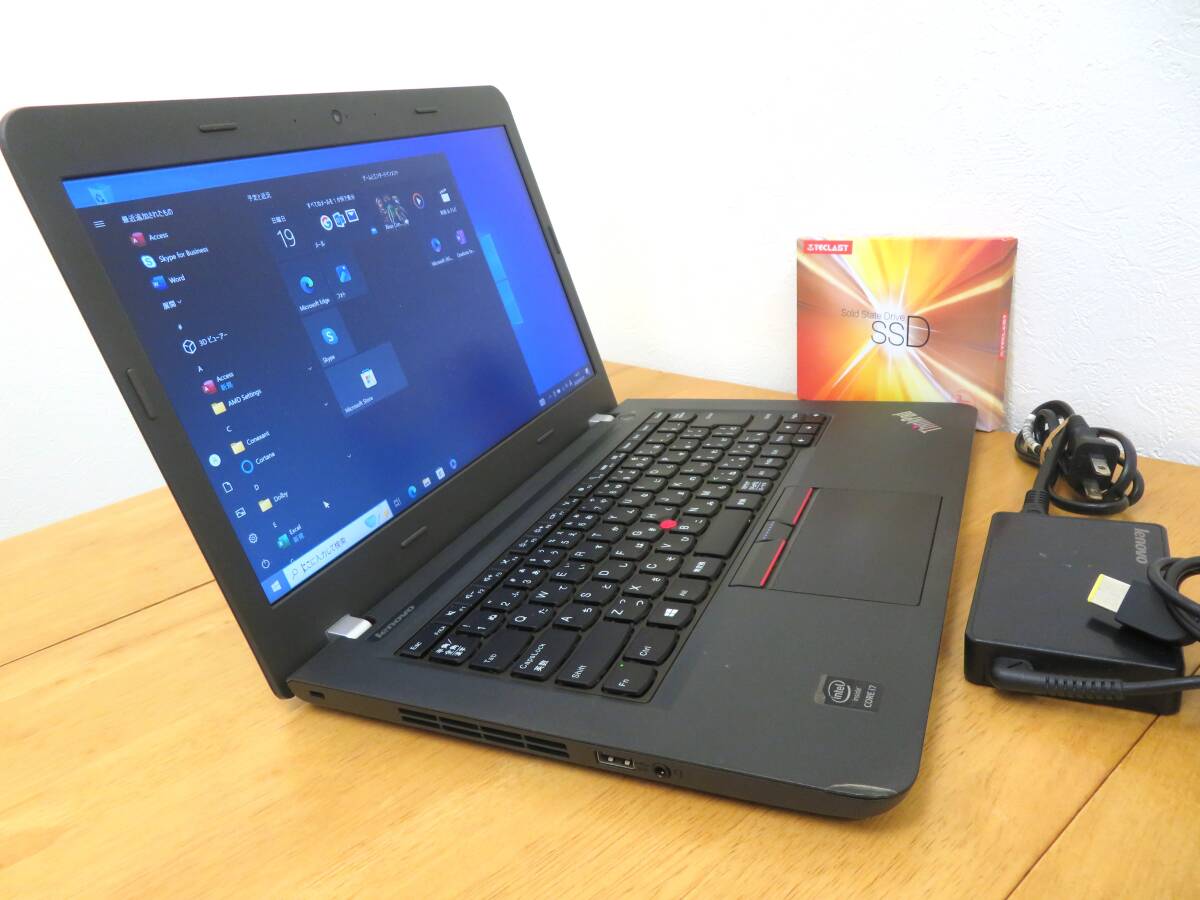 i7 動作良☆ThinkPad☆Core i7 5500U 8GB☆新品 SSD256GB 超高速☆AMD R7◆フルHD 14型☆Lenovo E450☆無線/カメラ☆Office2021◆Win10 64B_画像1