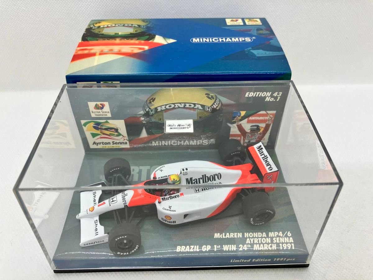 1/43 マクラーレン ホンダ MP4/6 A セナ 1991 ブラジルGP 母国初 1/43 マクラーレン ホンダ MP4/6 A セナ 1991 ブラジルGP 母国初
