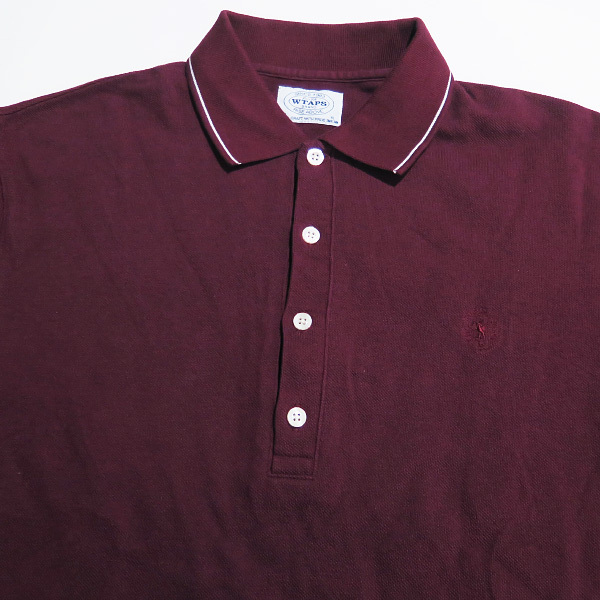 WTAPS ダブルタップス 10AW CHIEF S/S/SHIRTS.POLO.CTN 102ATDT-CSM09 チーフ ポロシャツ バーガンディ Mayz_画像3