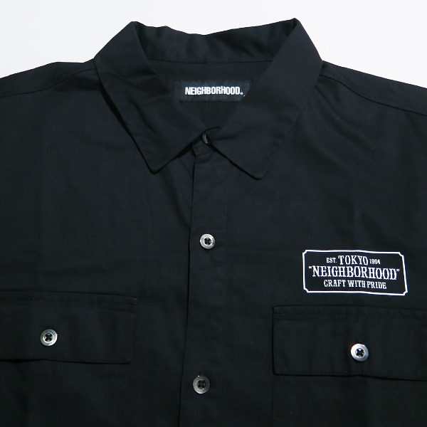 NEIGHBORHOOD ネイバーフッド CLASSIC WORK/C-SHIRT.SS 211TSNH-SHM02 クラシック ワーク シャツ ショートスリーブ 半袖 ブラック Mayz_画像3