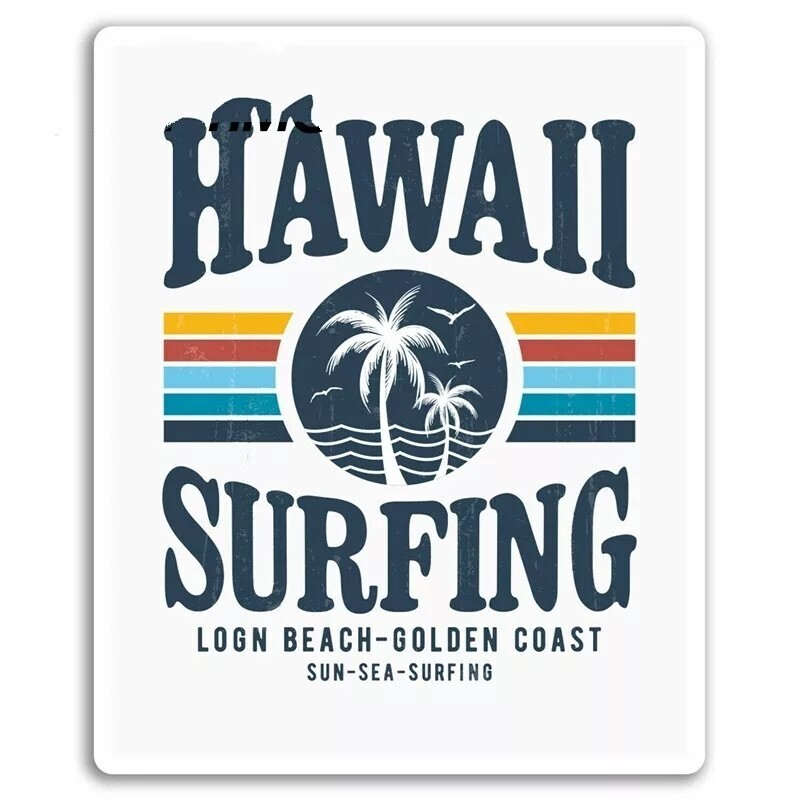 HAWAIIサーフィン“反射”ステッカー×1枚○耐光性+防水=PVC製#HAWAII SURFING□size：130×105㎝●1枚：Special Price！送料込み499円_画像1