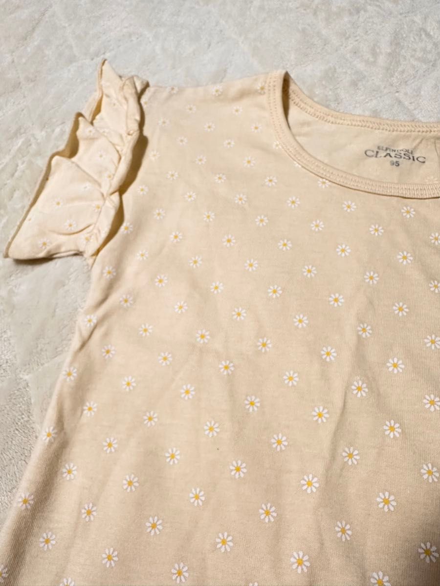 半袖 95 花柄 フリル カットソー 女の子 ベビー Tシャツ