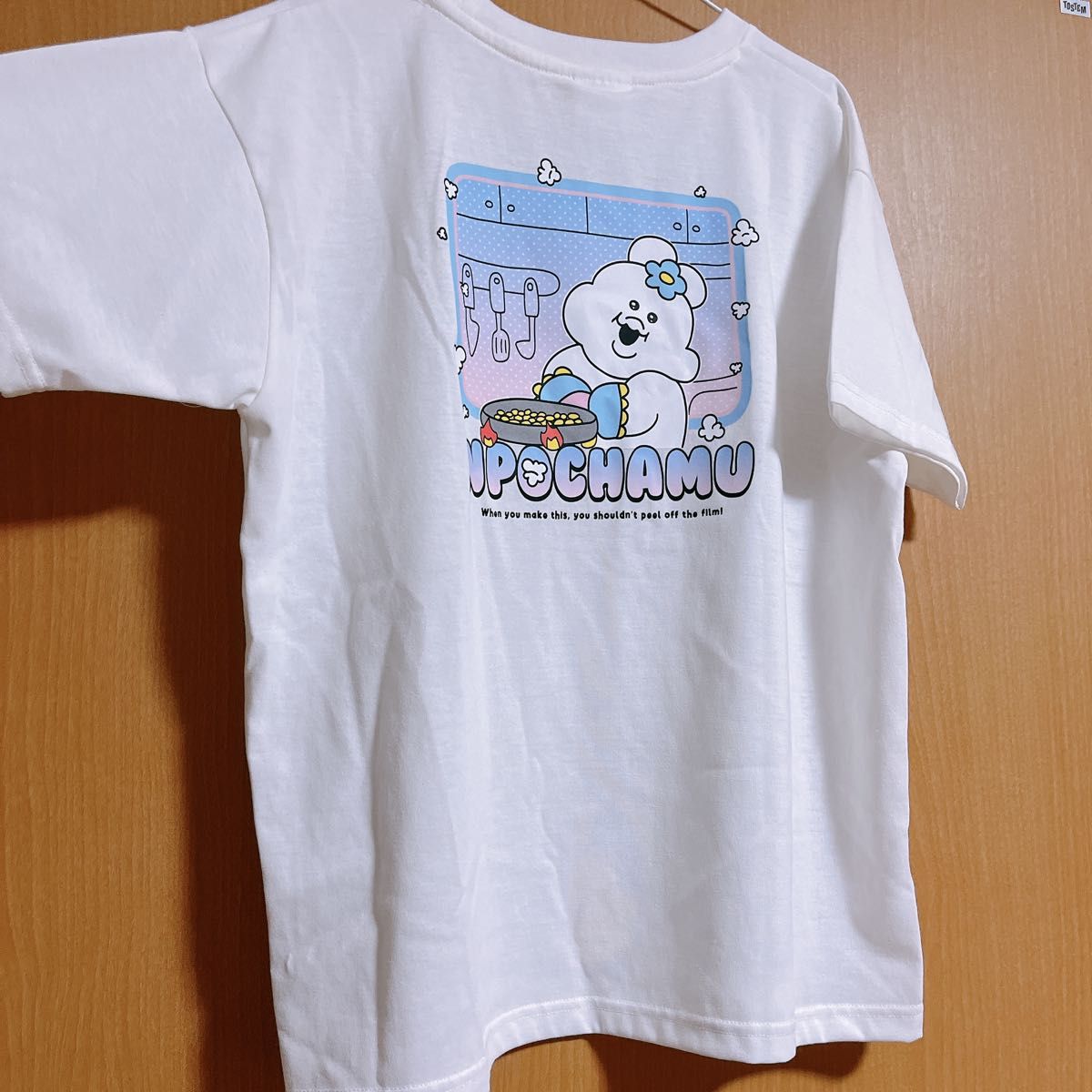 んぽちゃむ Tシャツ レディース Mサイズ シンプル ホワイト 白 半袖プリントTシャツ 値下げ不可