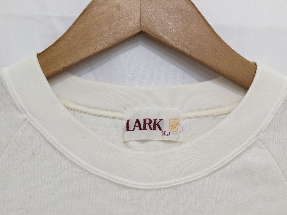 LARK ラーク ヴィンテージ 企業ロゴプリントTシャツ シングルステッチ サイズ：L カラー：ホワイト_画像4