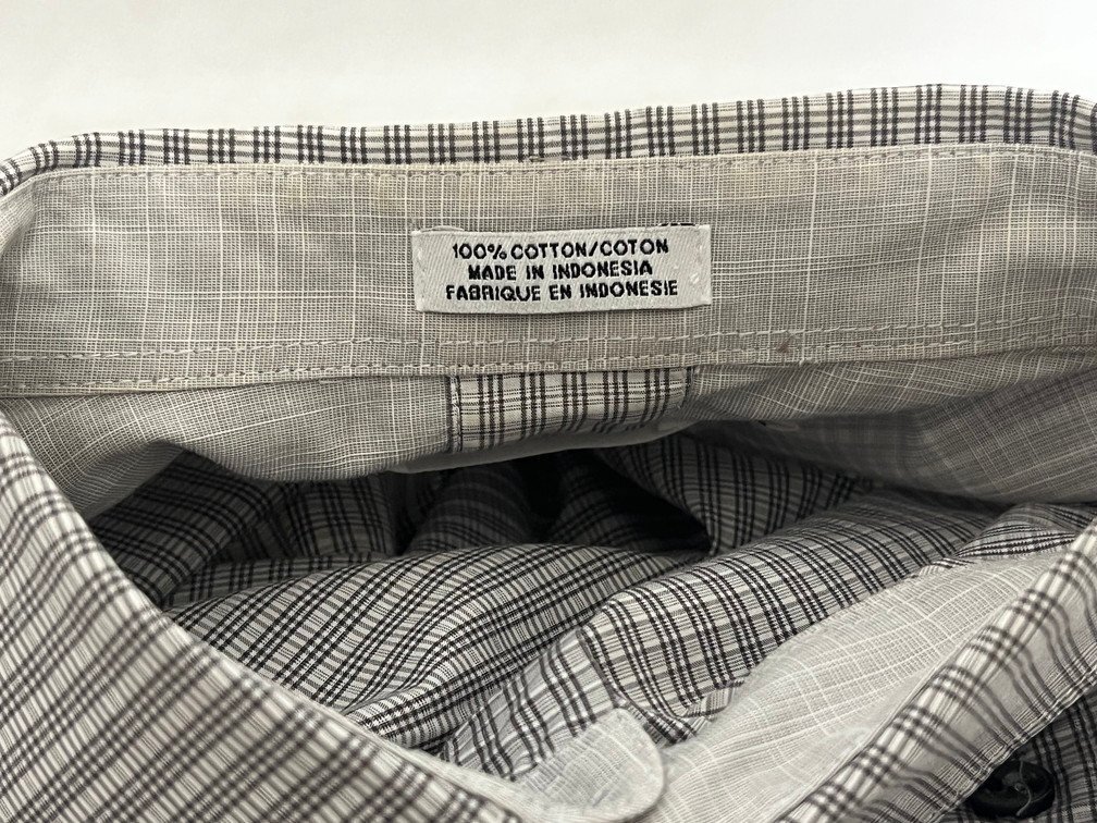 Calvin Klein カルバンクライン 半袖 コットン ボタンシャツ サイズS チェック柄 グレー系_画像7