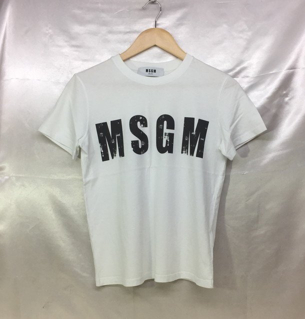 MSGM エムエスジーエム イタリア製 ロゴプリント Tシャツ サイズ：S カラー：ホワイト レディース_画像1