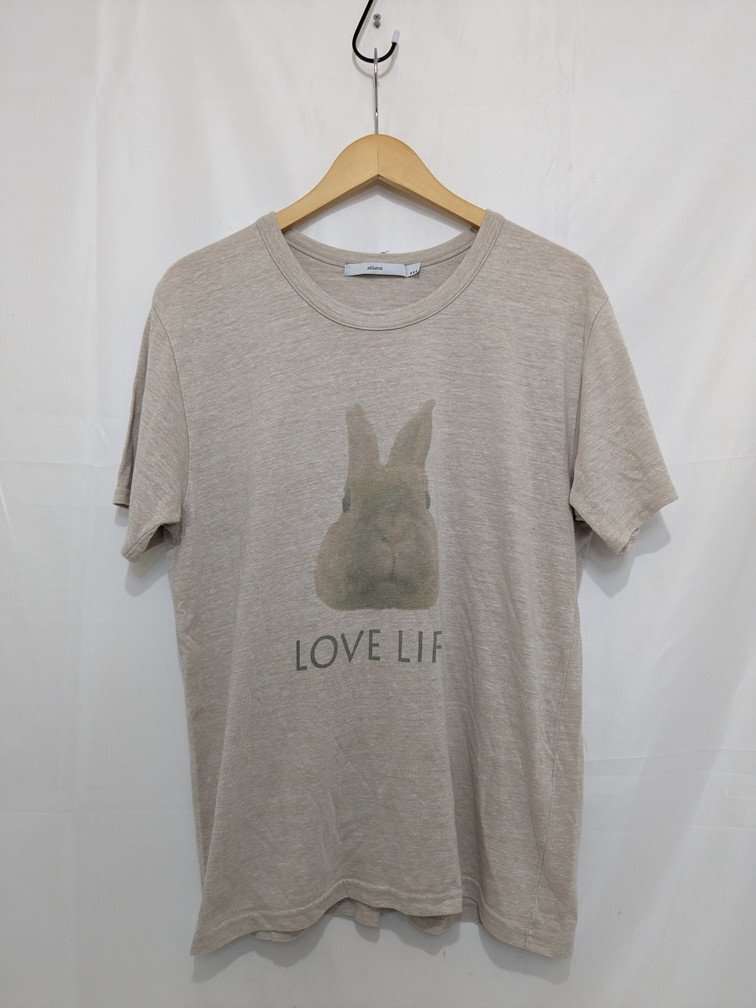 efiLevol エフィレボル LOVE LIFE ラビットプリントTシャツ efiANM-CS01u サイズ：3 カラー：ベージュ_画像1