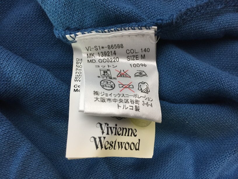 VIVIENNE WESTWOOD ヴィヴィアンウエストウッド オーブ刺繍 半袖 ポロシャツ サイズ：M カラー：ブルー系_画像8