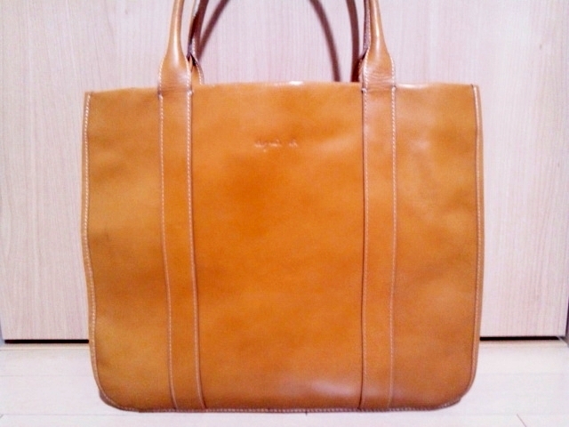 agnes b. VOYAGE Agnes B boya-ju tote bag tea color Camel Brown leather canvas made in Japan SAZABY Sazaby 