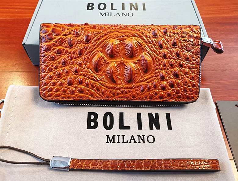  excellent article * Italy made * regular price 15 ten thousand * Italy * milano departure *BOLINI/bolini* highest grade cow leather * crocodile * round fastener long wallet * yellow 