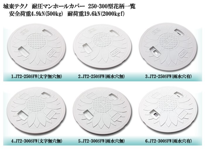 マンホール蓋 300型 耐圧 丸マス蓋 雨水蓋 雨水孔 直径328mm 耐荷重2t Joto JT2-300SFW(文字無穴無)_画像3