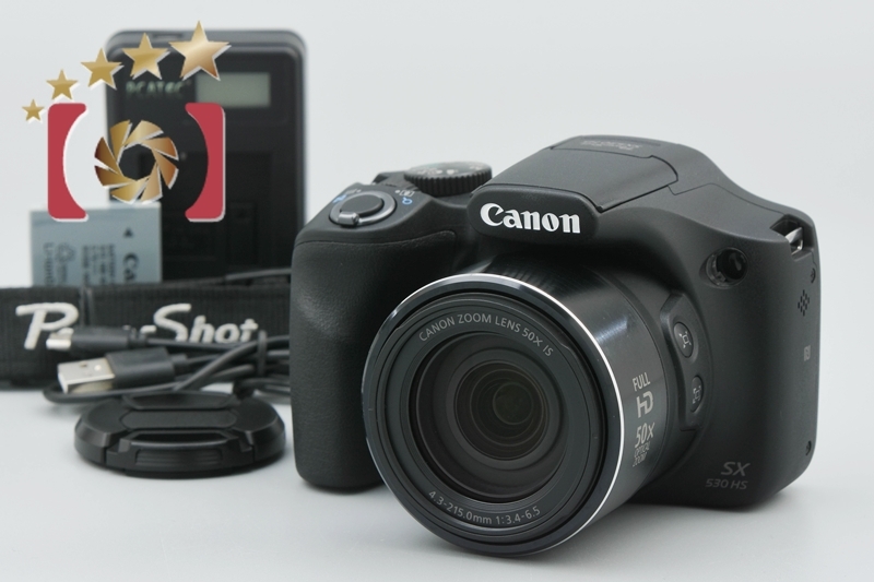 【中古】Canon キヤノン PowerShot SX530 HS ブラック コンパクトデジタルカメラ_画像1