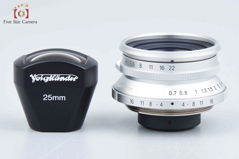 【中古】Voigtlander フォクトレンダー SNAPSHOT-SKOPAR 25mm f/4 MC シルバー L39 ライカスクリューマウント + 25mm ビューファインダー_画像9