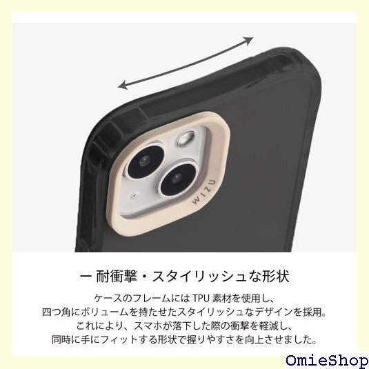 wizu ウィズユー iPhone15Pro ケース マホストラップ アイフォン15プロ スマホケース グレー 1389