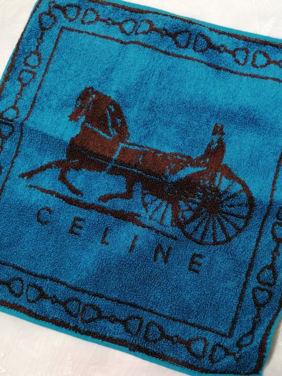 USED美品】CELINE セリーヌ 馬車柄 タオルハンカチ ミニタオル USED美品】CELINE セリーヌ 馬車柄 タオルハンカチ ミニタオル
