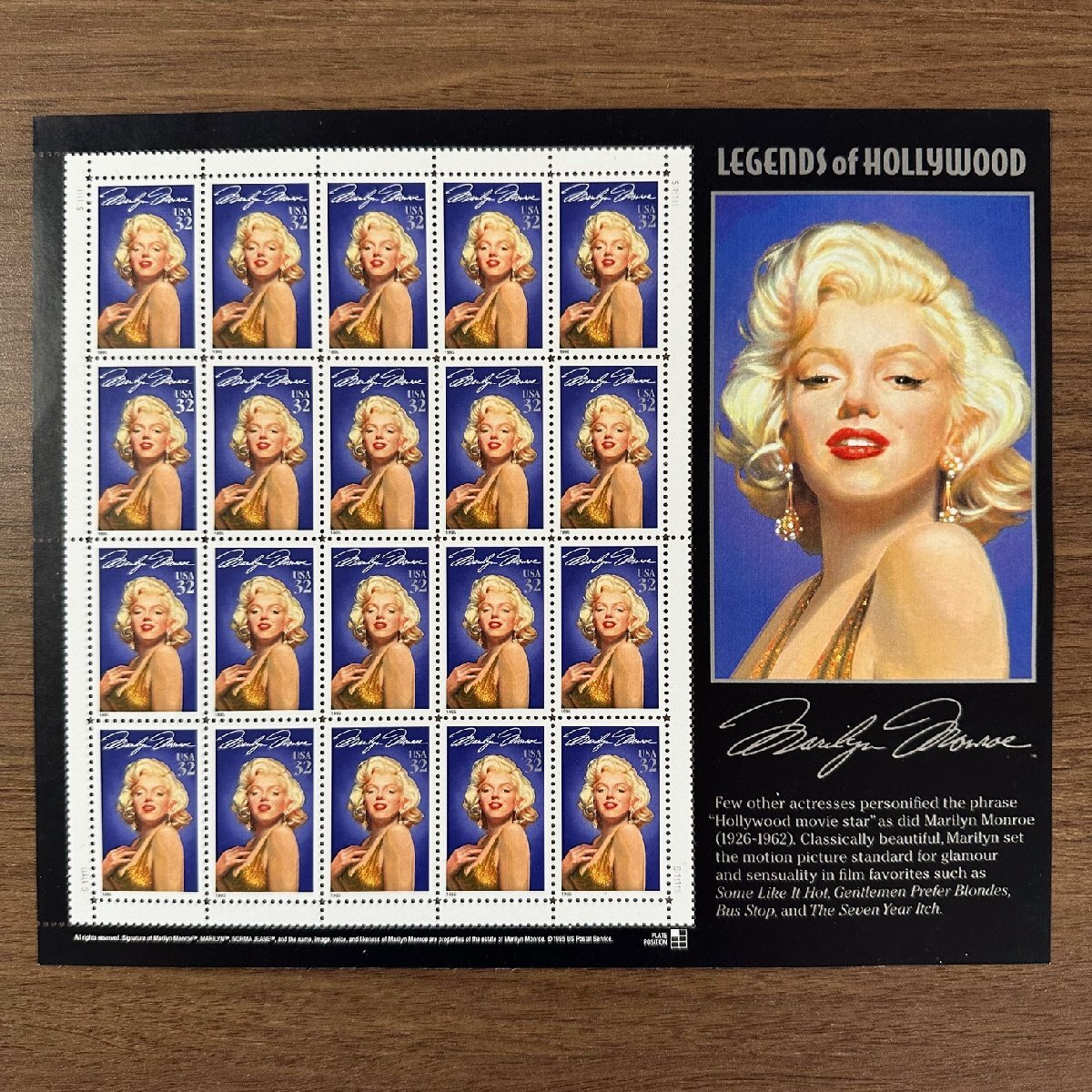 ** Marilyn Monroe stamp ** America .. country 32 cent 20 sheets set 1 seat collection house discharge goods 99