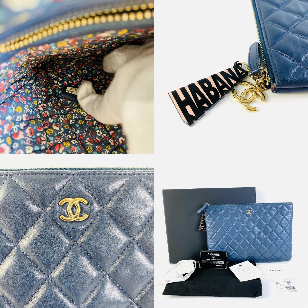 CHANEL シャネル ココマーク キャビアスキン ハンドバッグ ブルー A-2142_画像10