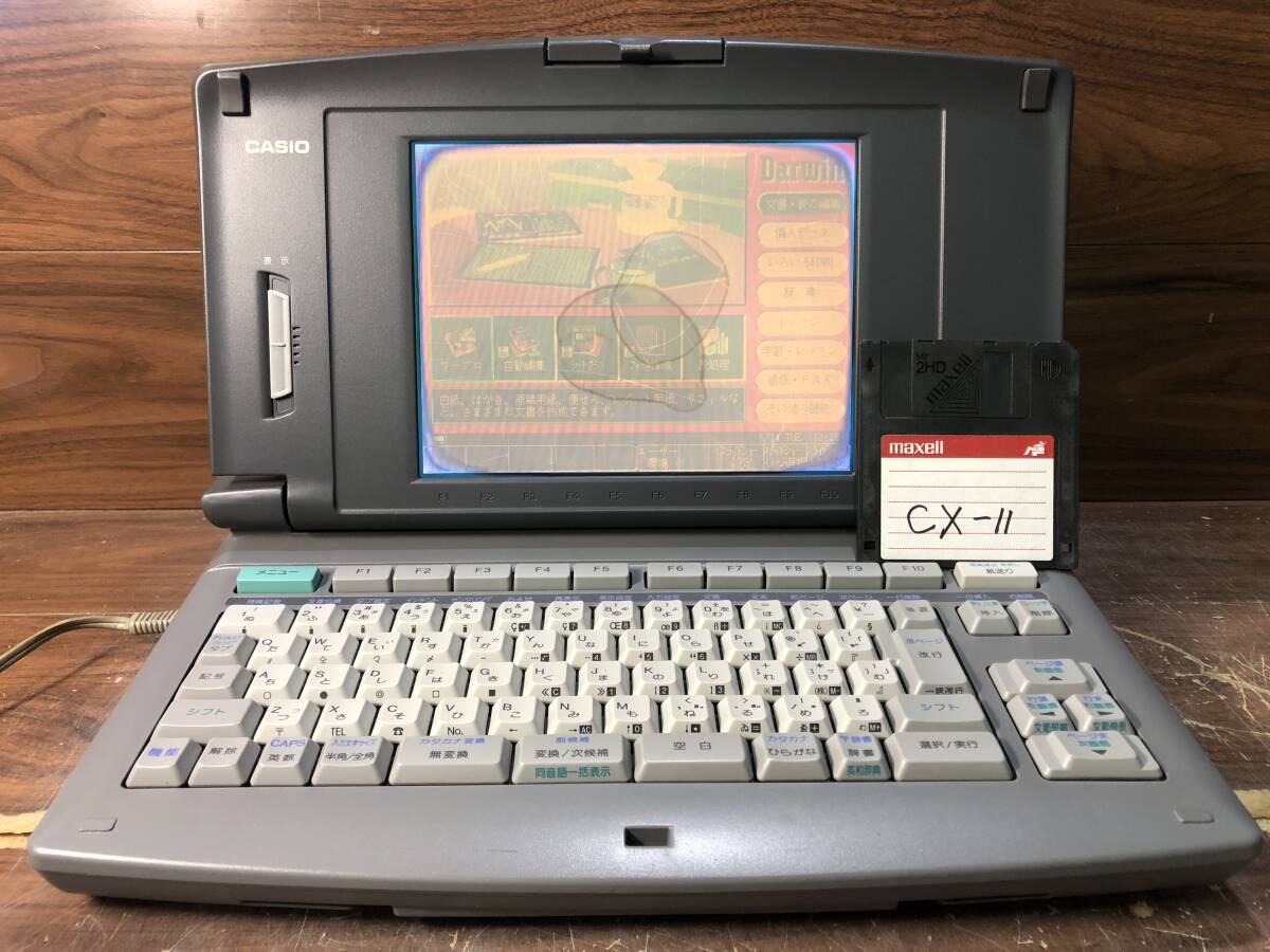 Aさ974　CASIO　カシオ　Darwin　CX-11　カラー液晶ワープロ_システムフロッピー付