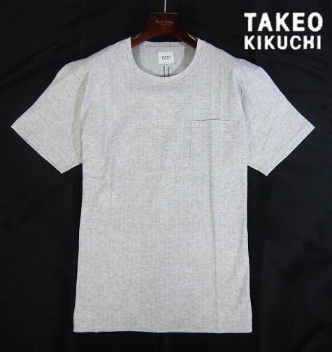 E土05395新品▼ タケオキクチ TAKEO KIKUCHI 半袖カットソー 【 M 】 半袖Tシャツ 胸ポケット Tシャツ グレー系_画像1