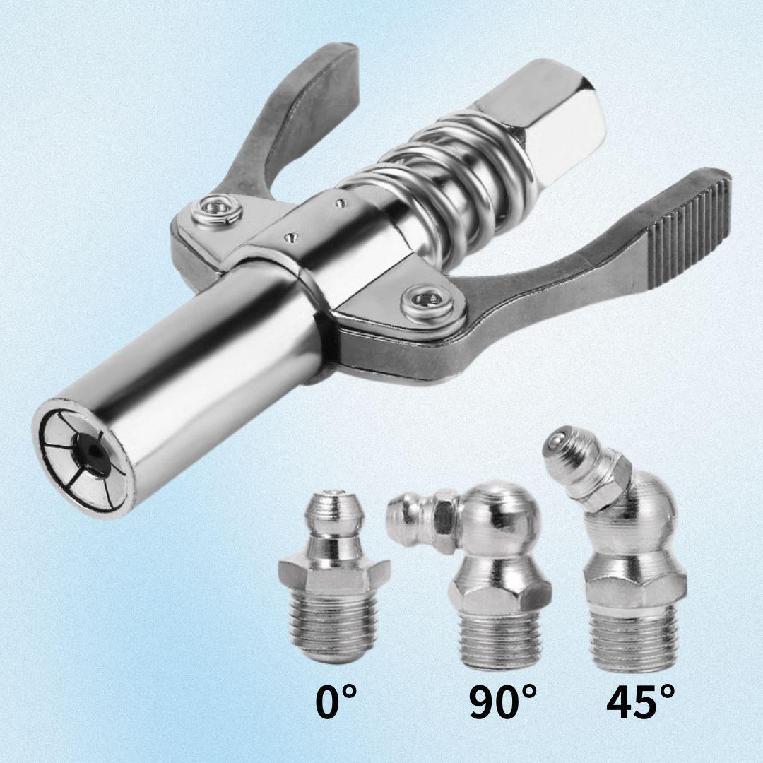 グリスカプラー 30cm グリスガン グリス ノズル ニップル フレキシホース グリース ロック クランプ カプラー 注入器 トラック トレーラー_画像2