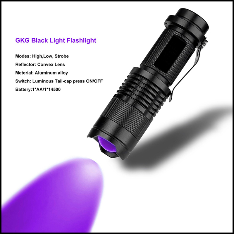 LED black light ultra-violet rays UV flashlight nails small size resin hardening 365nm fishing . light wa-m judgment pet fake structure lure dirt night fishing 