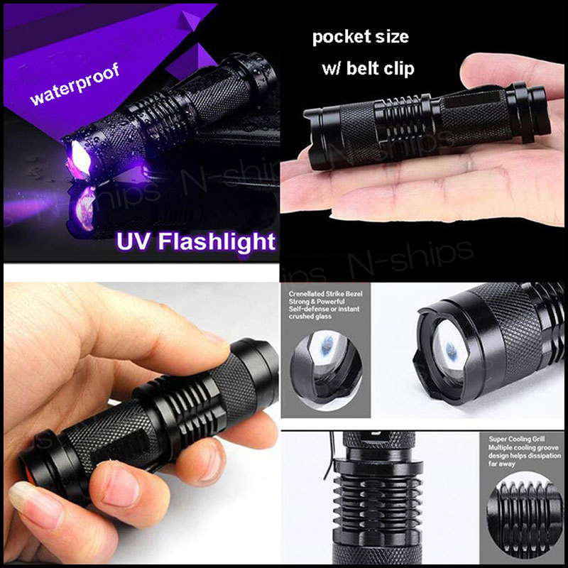 LED black light ultra-violet rays UV flashlight nails small size resin hardening 365nm fishing . light wa-m judgment pet fake structure lure dirt night fishing 