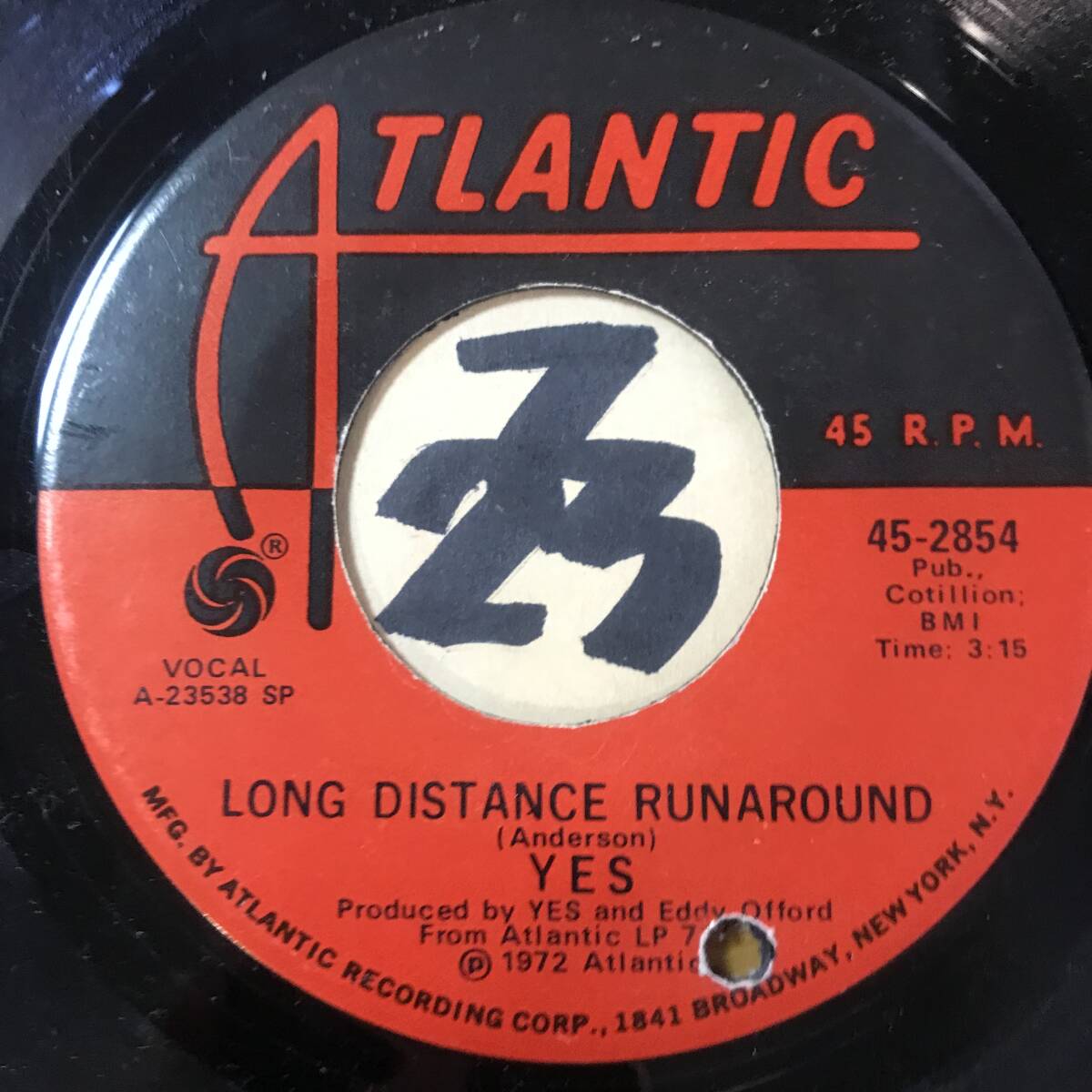 試聴 72年全米13位 YES ROUNDABOUT NM キーボードがトニー・ケイからリック・ウェイクマンに変わった直ぐの録音 の画像2