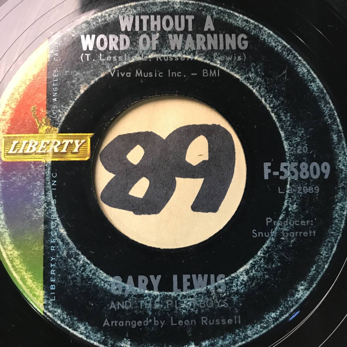 試聴 GARY LEWIS AND THE PLAYBOYS WITHOUT A WORD OF WARNING 両面VG++ SOUNDS EX _画像1