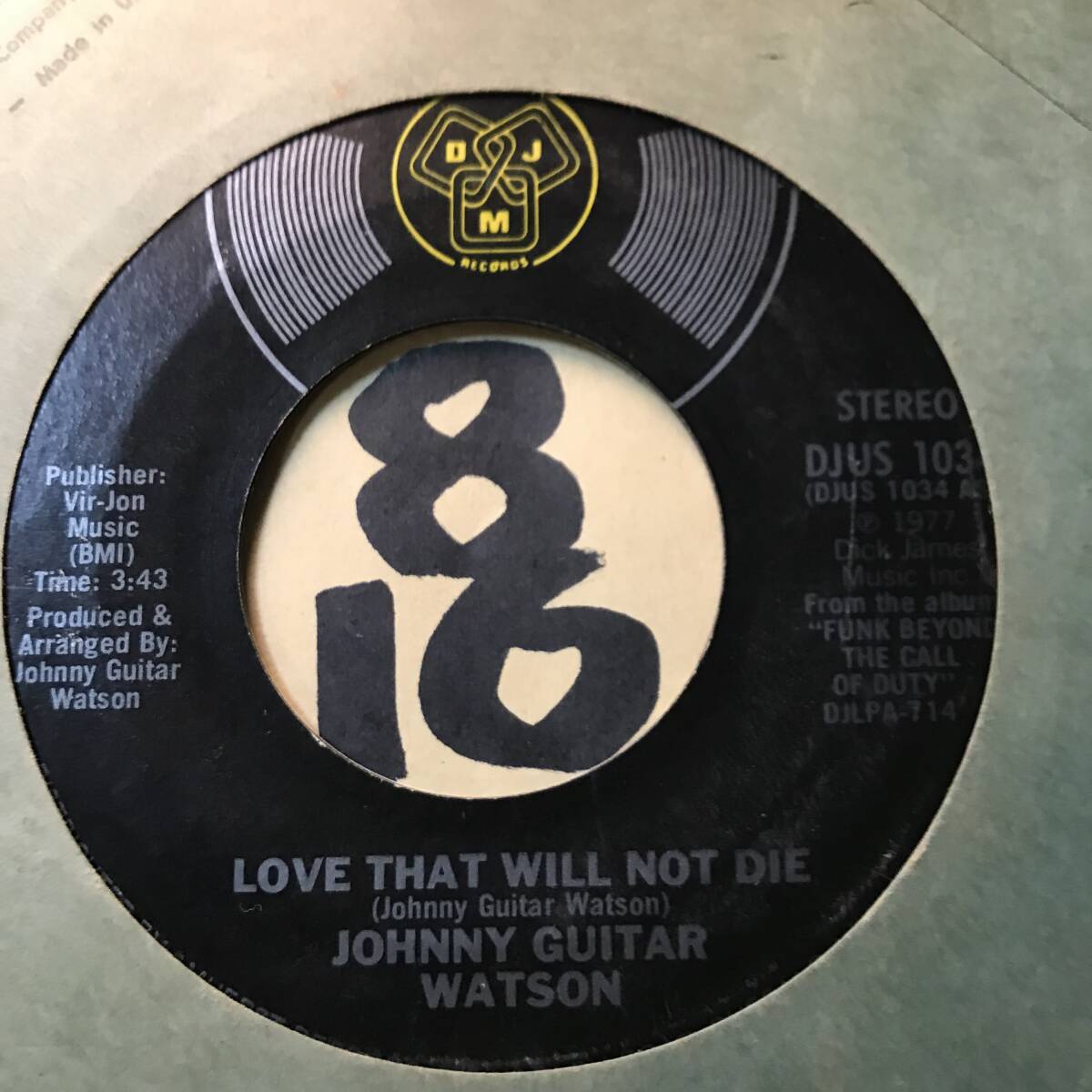  audition JOHNNY GUITAR WATSON IT*S A DAMN SHAME both sides NM