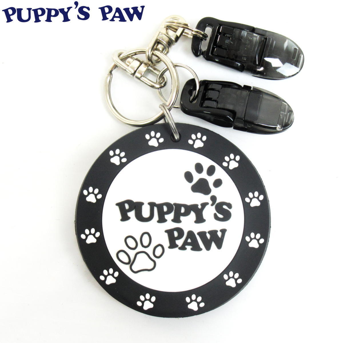 1円★PUPPY’S PAW 仔犬の肉球 パターカバーホルダー(ブラック/ホワイト)★送料無料★パターキャッチャー★パターカバー置忘れ防止アイテム_表