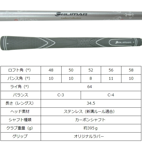 ★レディース　ORLIMAR オリマー SPORT スピンバイト ウェッジ2本組　52度+58度★_共通画像を使用しています。