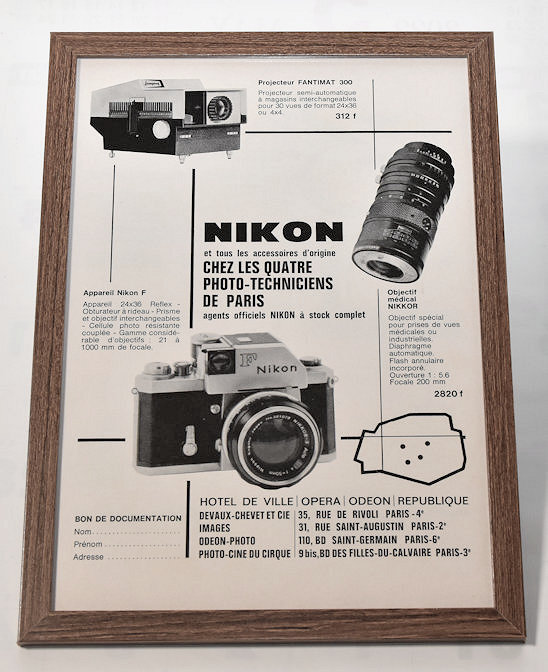 NIKON 1963年　フランス雑誌　オリジナル広告　額付 　ニコン_画像1