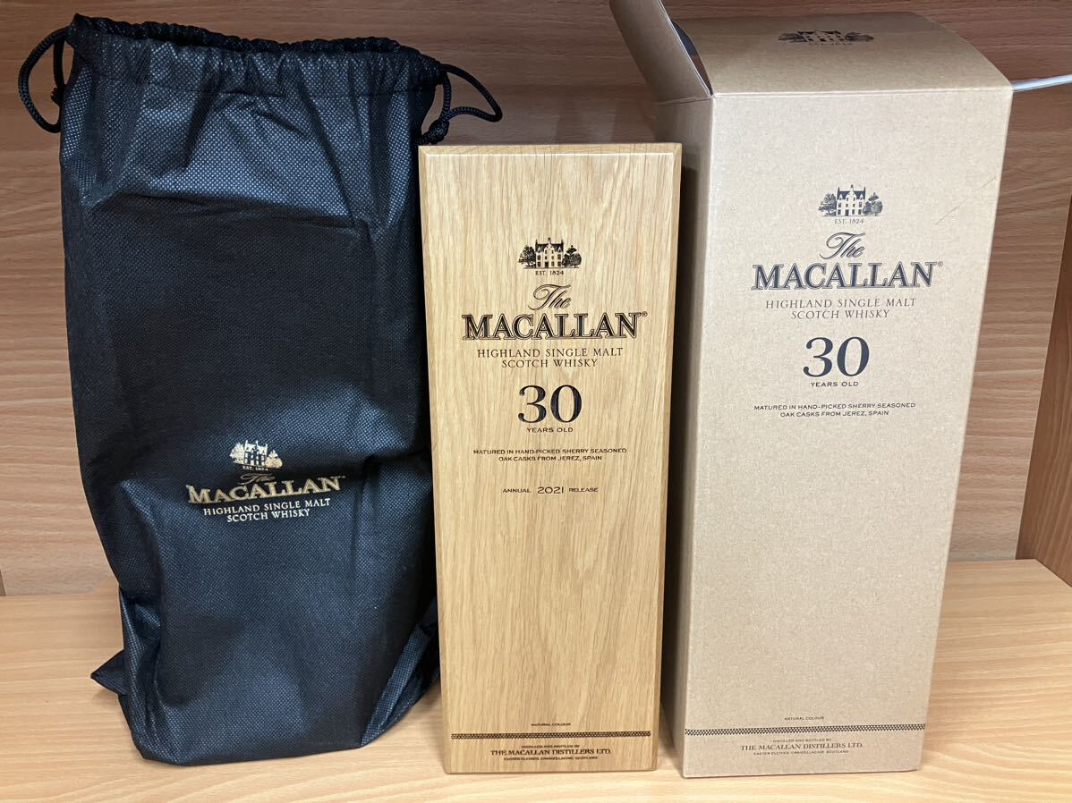 未開栓】The MACALLAN ザ・マッカラン 30年 シェリーオーク 2021リリース ウイスキー 700ml 43% 箱付の画像1