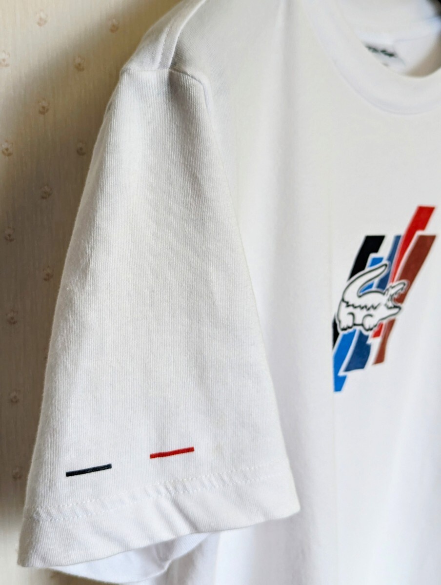 LACOSTE■ロゴプリント半袖Ｔシャツ us S size used美品_画像4