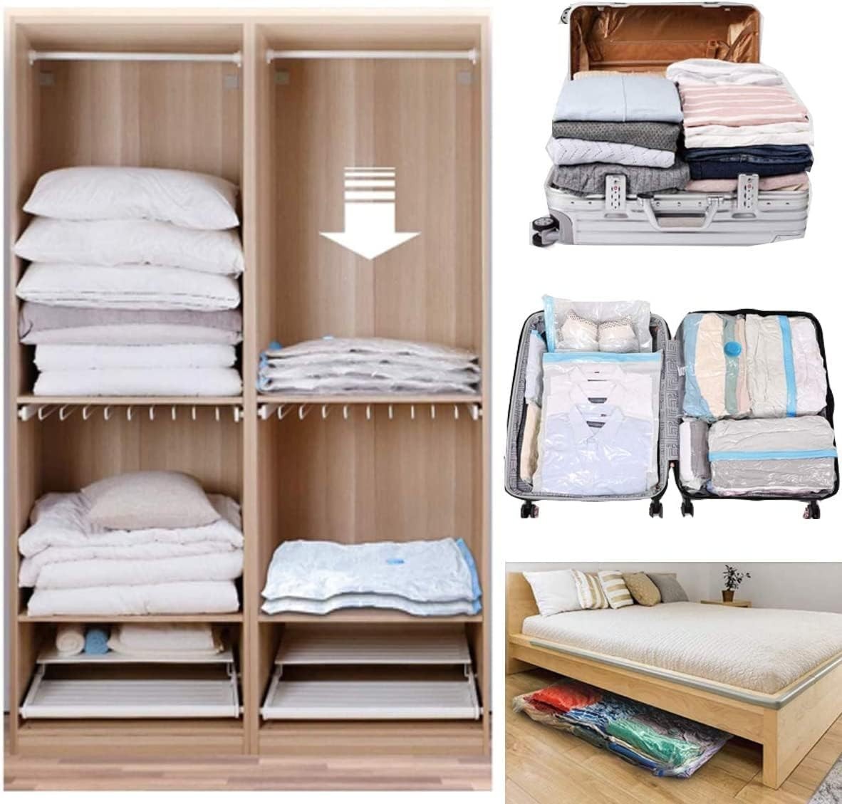 2 sheets set vacuum bag 80×100cm clothes futon compression bag vacuum cleaner correspondence vacuum pack moth repellent mold proofing dustproof .. storage /. change / travel closet storing repetition use taking place 