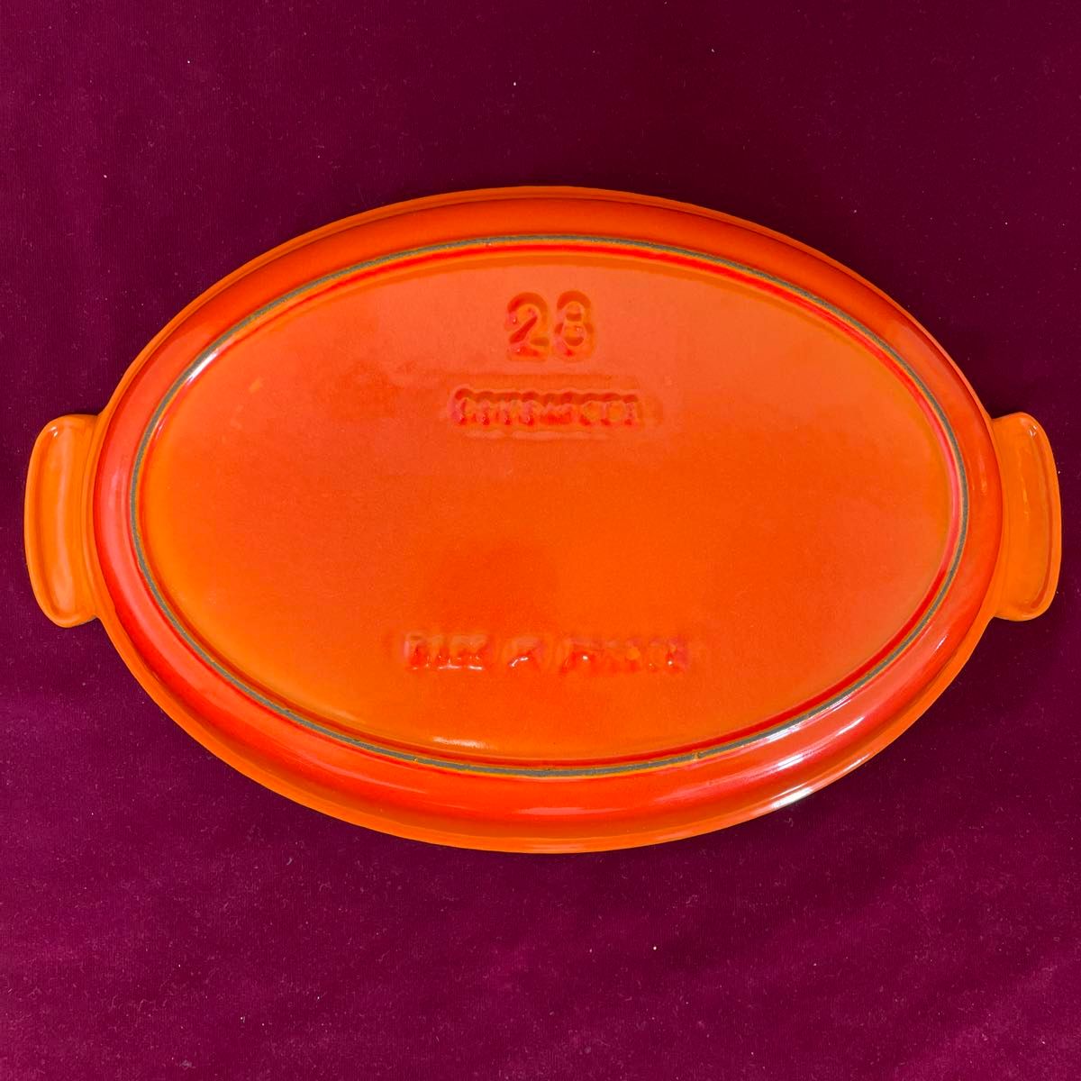 クーザンス　グラタン皿　28cm オーバル　オレンジ　ヴィンテージ