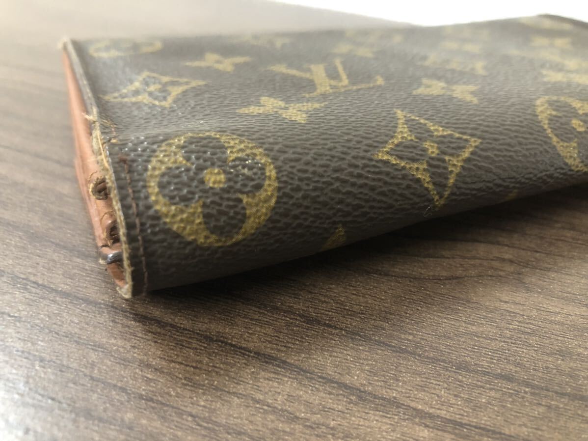 ■美品■ LOUIS VUITTON ルイヴィトン M61725 モノグラム ポシェット ポルトモネ クレディ 二つ折り 長財布 ブラウン系 サラ _画像3