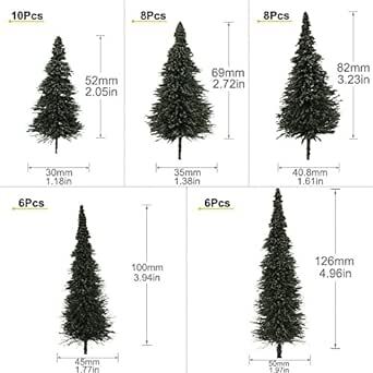 松の木モデル 樹木 モデルツリー ツリー模型 38本 HO OOゲージ用 5.2-12.6cm風景 箱庭 鉄道模型 建物模型 情景_画像6