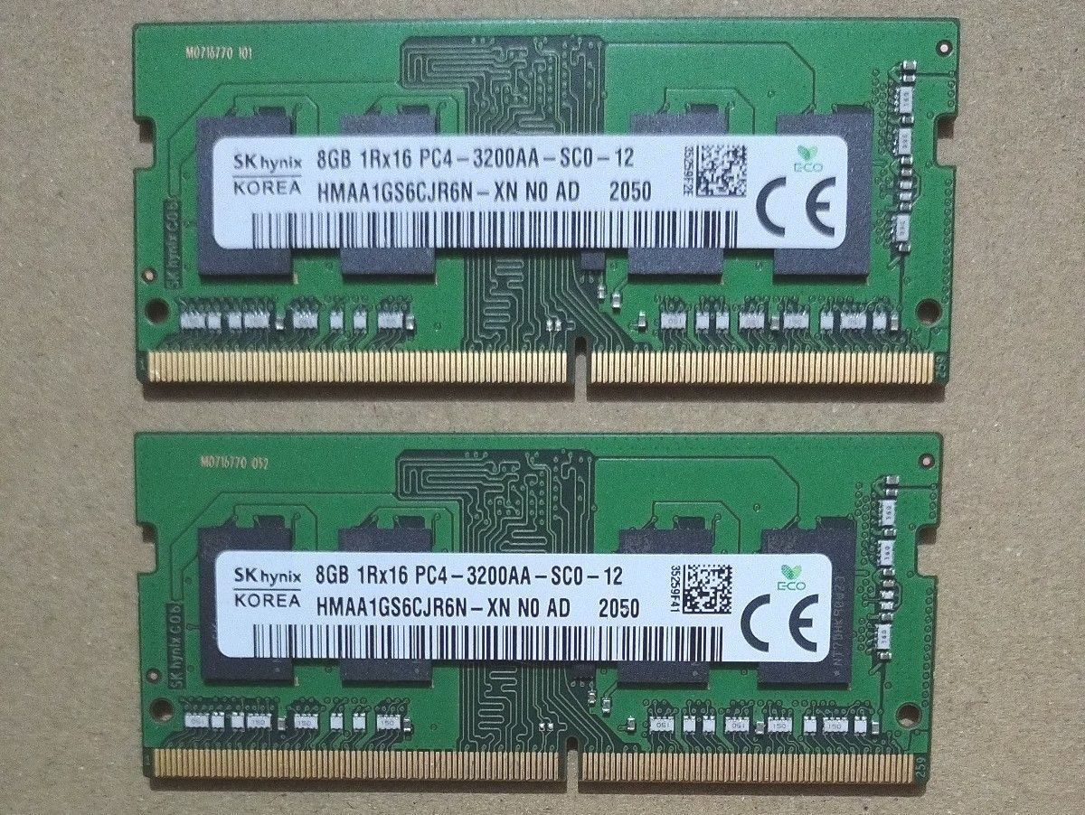 ■ノートPC用 16GBセット■hynix DDR4-3200 8GB 2本 動作確認済