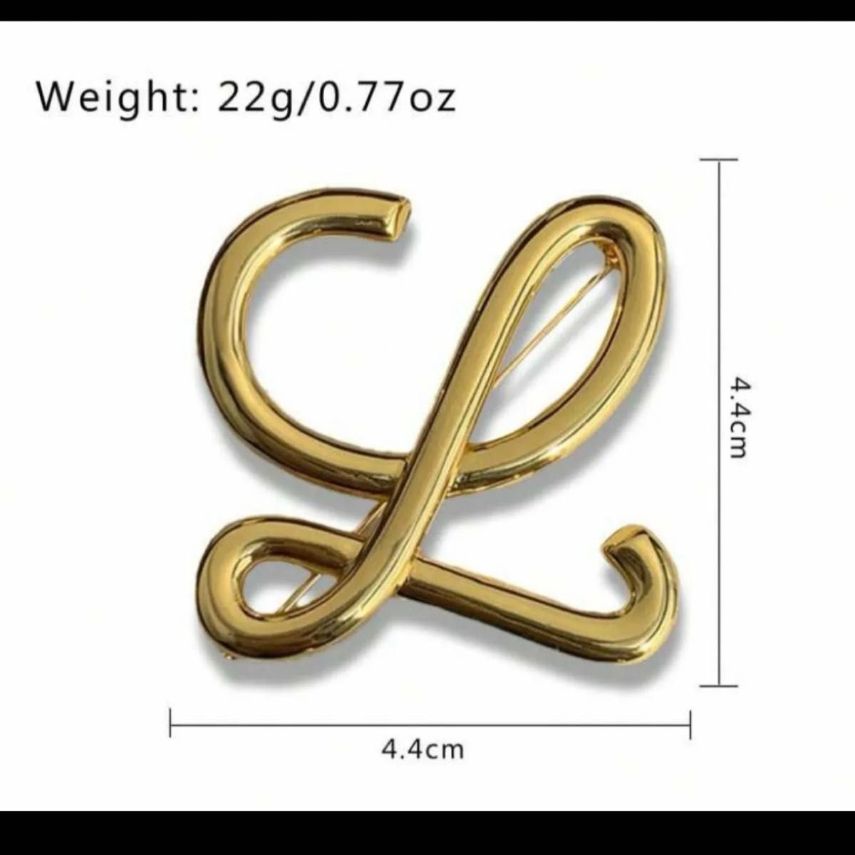 エルロゴ　口エベ　Lロゴ　ブローチ　イニシャルL