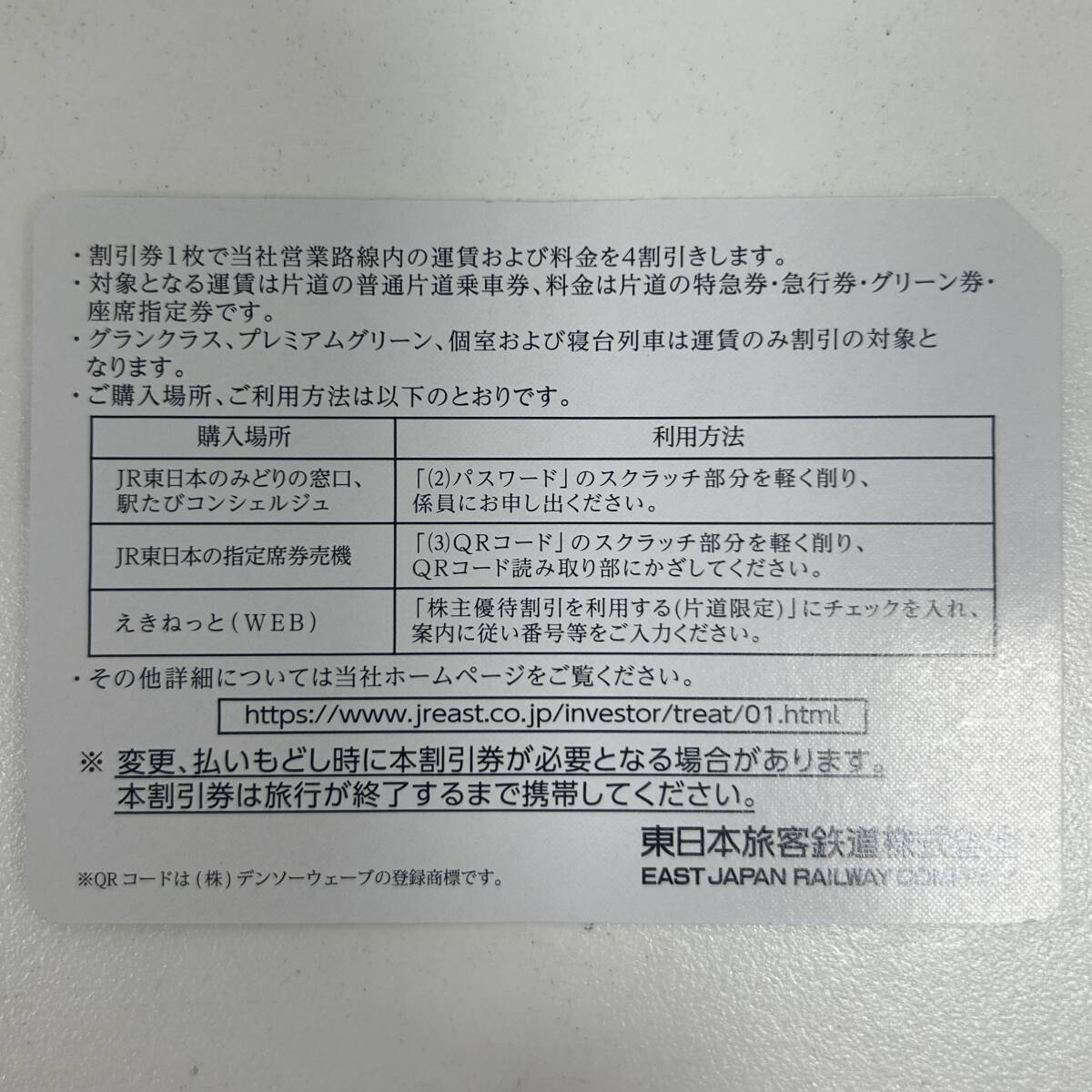 #[JR East Japan ] stockholder hospitality discount ticket (4 discount ) 2023 year 7 month 1 day from 2024 year 6 month 30 till ×5 sheets *7319