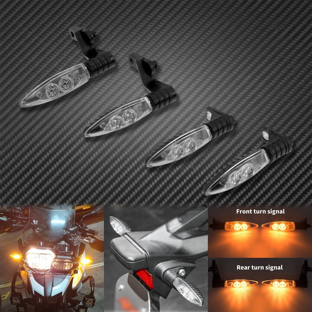 クリア 前後セット BMW R1200GS LED ウィンカー フロント リア R1250 R1200R F800GS K1300R インジケーター ライト_画像4