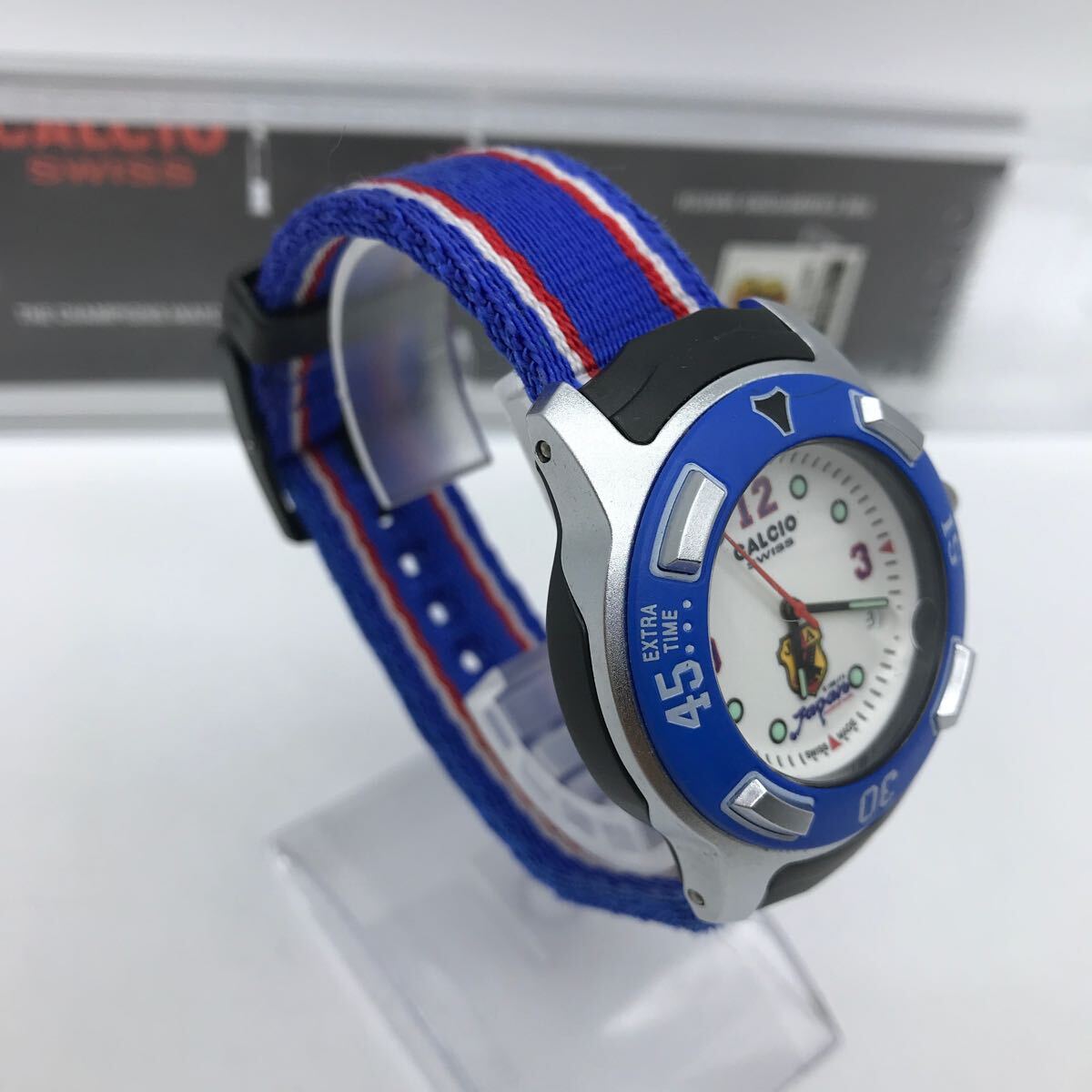カルチョスイス CALCIO SWISS 日本代表モデル 腕時計 ケース付/動作品 サッカー サムライジャパン 美品_画像2