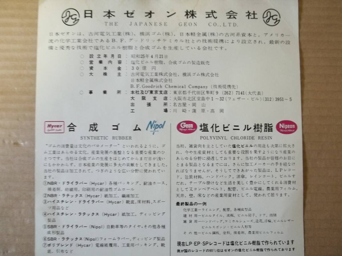 企業物 日本ゼオン株式会社 ソノシート_画像2