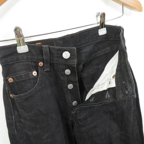 96年製 Levi's 501 0185 ブラック デニムパンツ ジーンズ size25/90s ユーロ リーバイス 0503_画像2