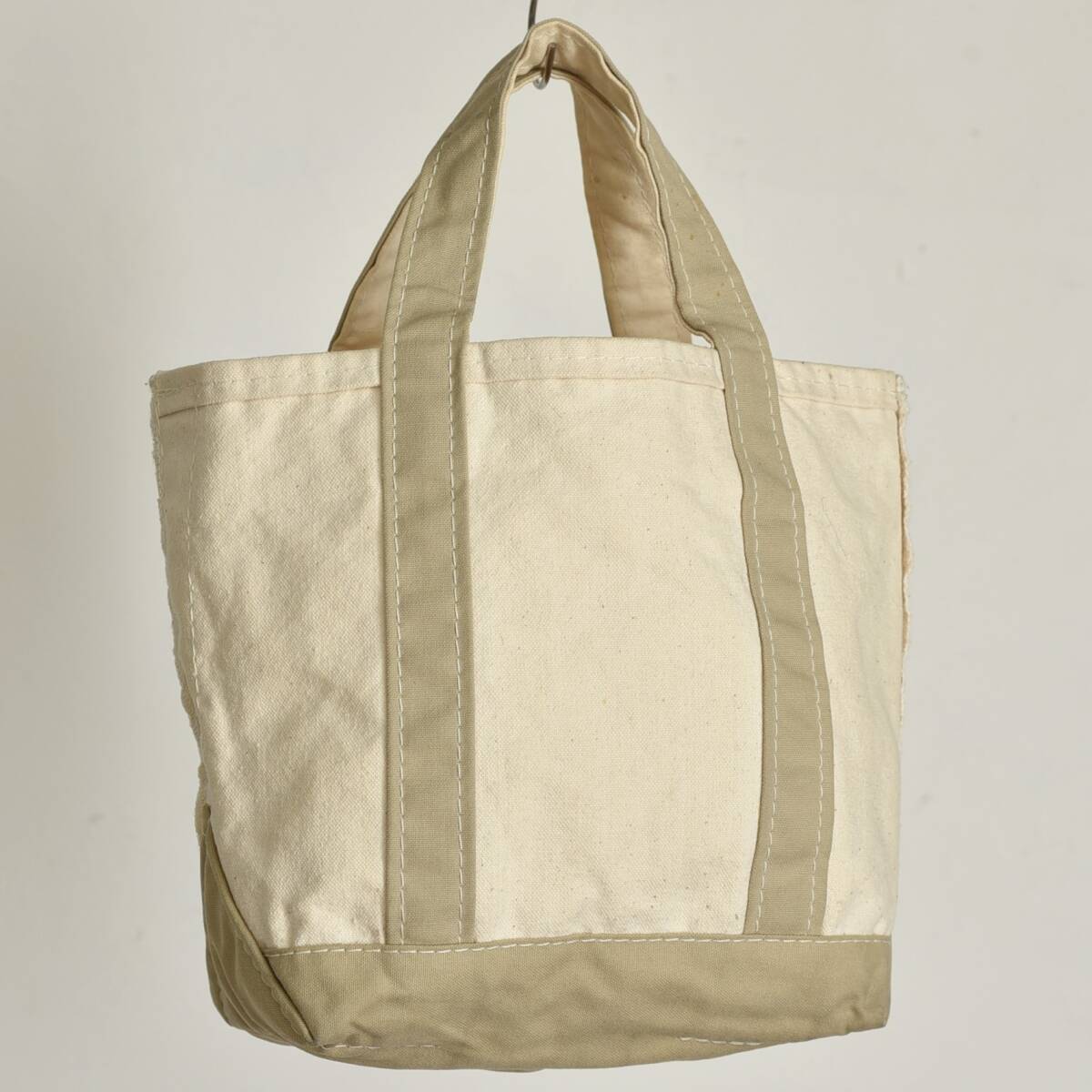 良好！ レアカラー！ 80s 90s L.L.Bean USA製 ベージュ ライトオンス トートバッグ スモール BOAT & TOTE ビンテージ アウトドア キャンプ